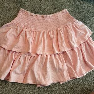 Aerie Light Pink Tiered Skater Skirt